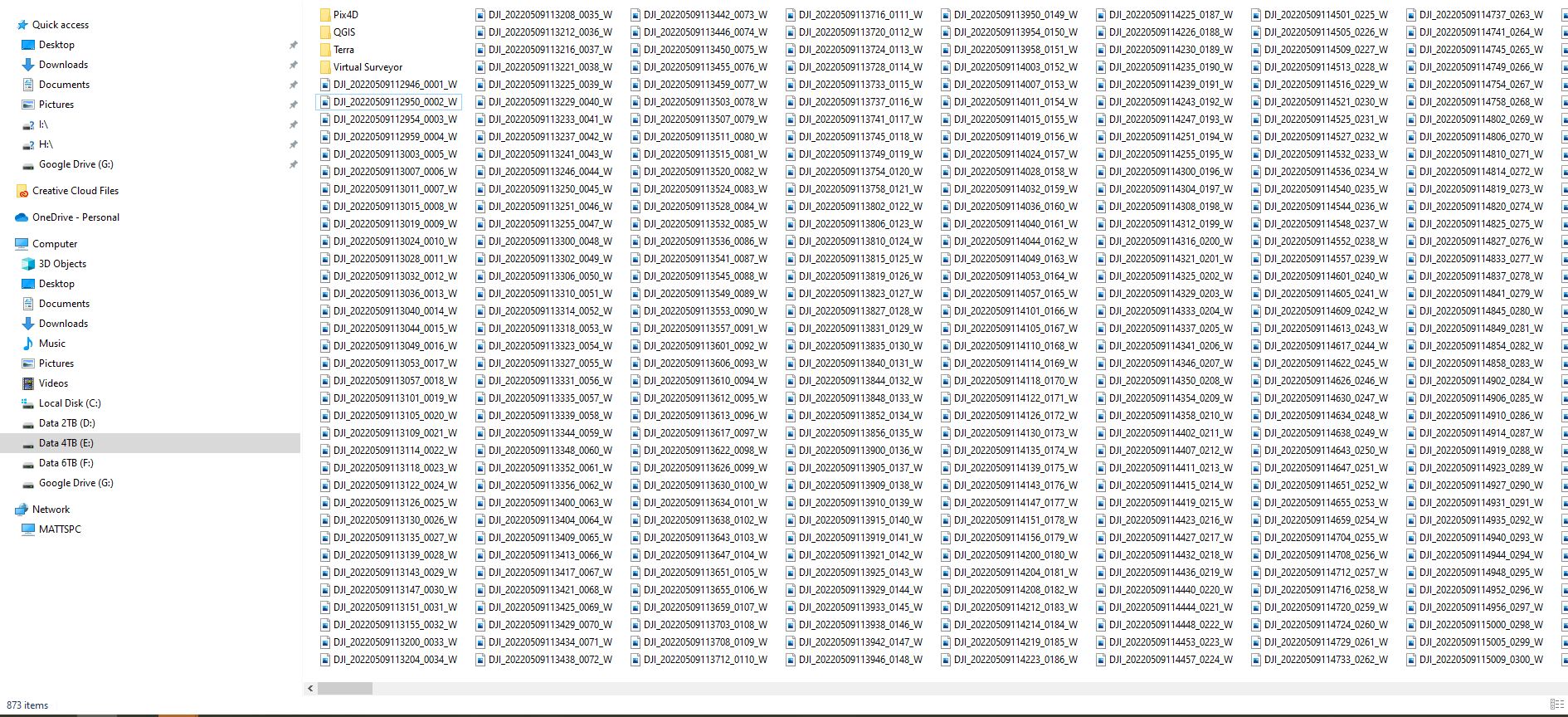 Data captured from Drone Survey